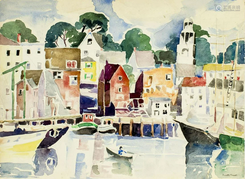 Susette Keast (PA,1892-1932) watercolor painting