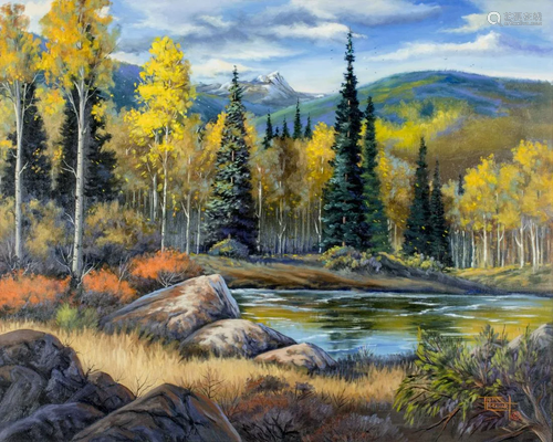 Tom Lockhart (CO,born 1952) oil painting