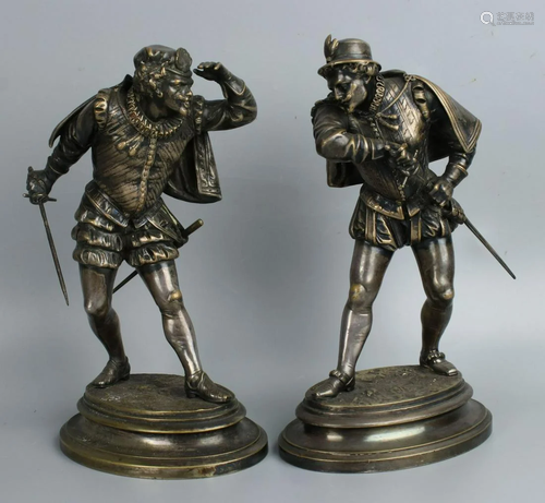 Emile Guillemin (French,1841-1907) Bronze Soldiers Duel