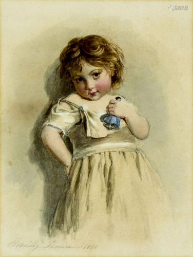 Emily Farmer (UK,1826-1905) watercolor painting antique