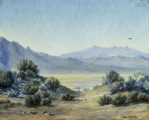 Harry Metzger (NV,1899-1978) oil painting