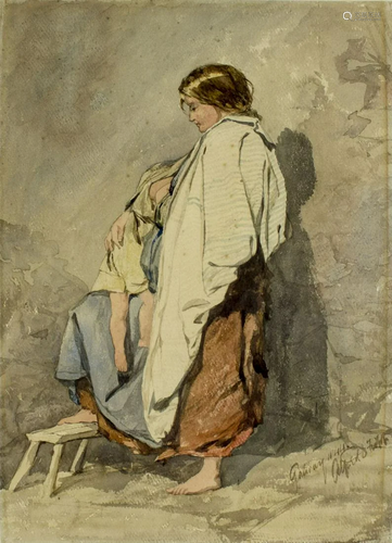 Alfred Fripp (UK,1822-1895) watercolor painting antique