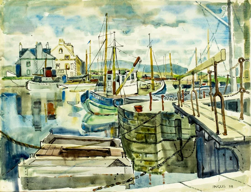 Alexander Inglis (UK,1911-1992) watercolor painting