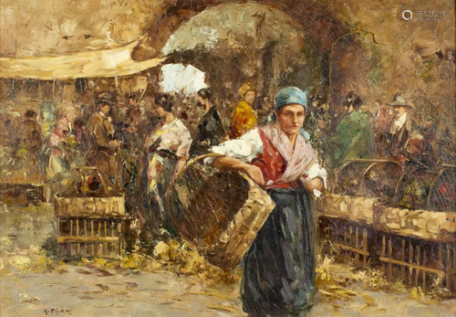 Gustavo Pisani (Italy,1877-1948) oil painting