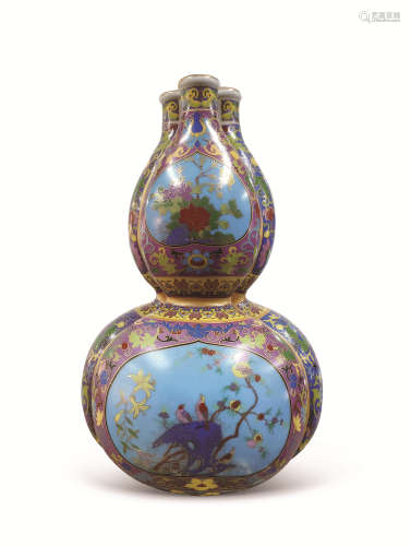 瓷胎画珐琅葫芦瓶