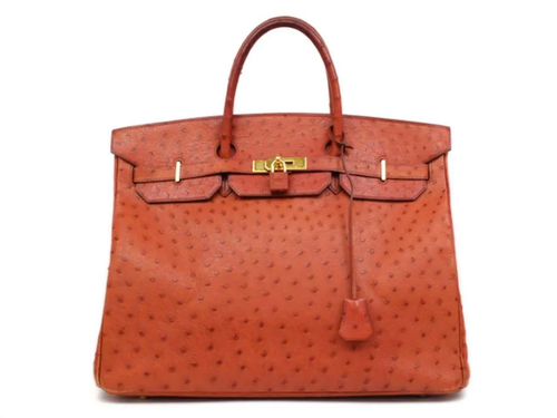 Hermes Ostrich Birkin 35 Burnt Orange Brown