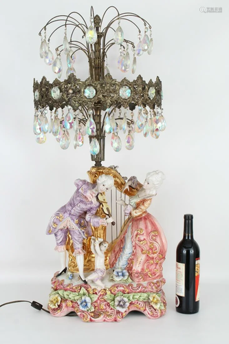 Capodimonte Porcelain Figurine Lamp