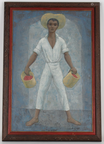 Cary, Signed Painting of a Plantation Worker