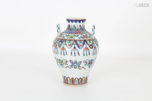 Rare Chinese Doucai Vase, Qianlong Mark