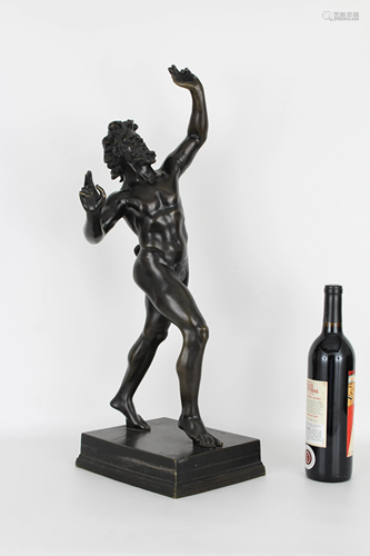 Large European Bronze Faun Figure