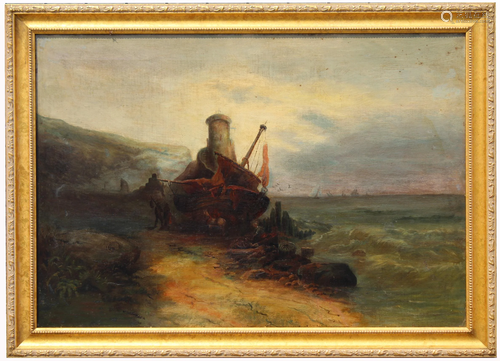 19th C. European School Seascape w/ Figures