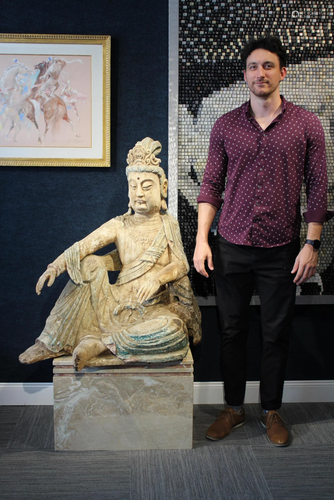 Monumental Carved Chinese Guanyin Figure