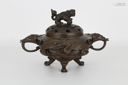 Chinese Archaic Style Bronze Censor