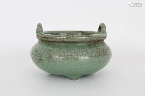 Signed, Chinese Celadon Glazed Censer