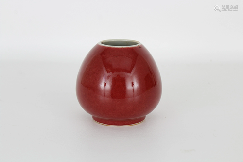 Chinese 18th C. Red Underglazed Water Pot