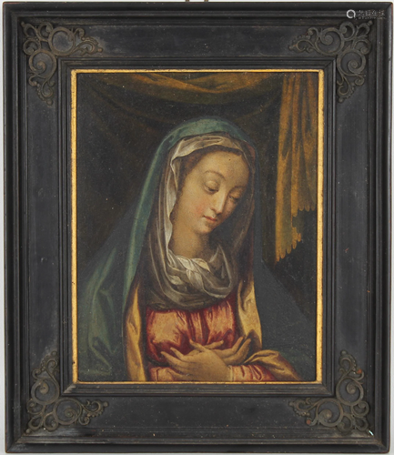 17th C. Continental School Painting of Virgin Mary