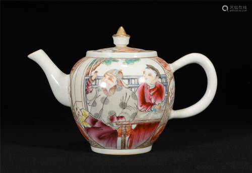 Famille Rose and Gilt Teapot Qianlong Style