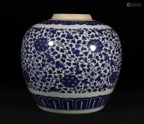 Blue and White Jar Qianlong Style