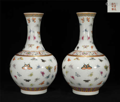 Famille Rose Decorative Vase Qing Style