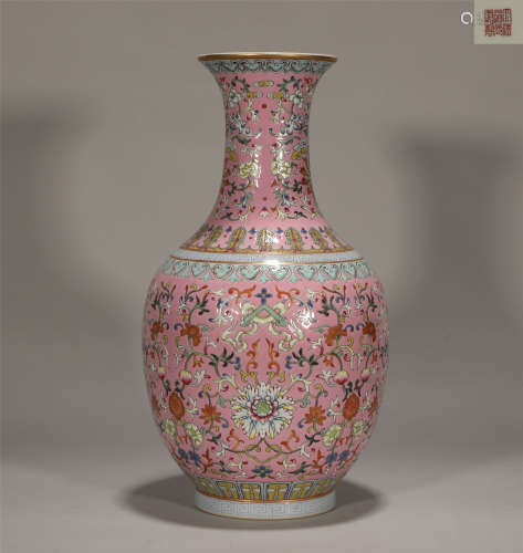 Famille Rose Vase Daoguang Style