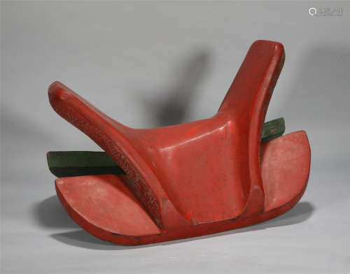 Carved Wooden Lacquer Saddle Qing Style