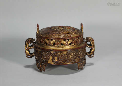 Gilt Bronze Censer Qing Style