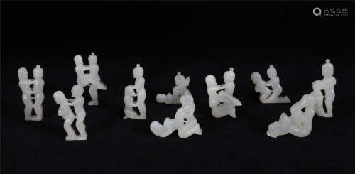 A Group of Jade Figures Han Style