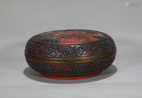 Carved Cinnabar Lacquer Box Qianlong Style