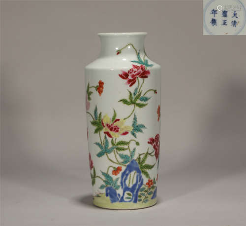 Famille Rose Sleeve Vase Yongzheng Style