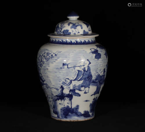 Blue and White Jar Kangxi Style