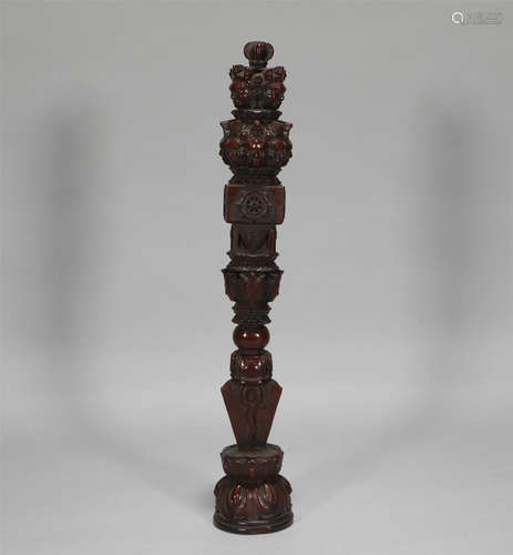 Carved Boxwood Phurba Qing Style