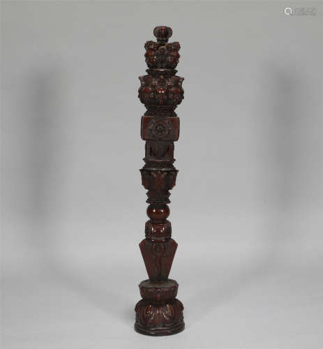 Carved Boxwood Phurba Qing Style