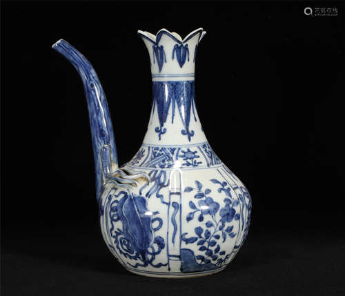 Blue and White Ewer Wanli Style