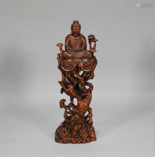 Carved Boxwood Buddha Qing Style