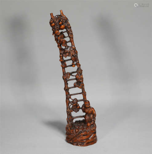 A Carved Boxwood Sculpture Qing Style