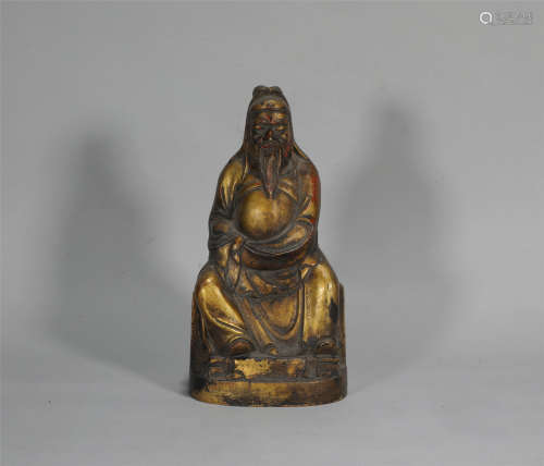 Gilt Bronze Seated Figure Qing Style