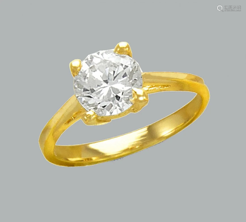 NEW 14K YELLOW GOLD LADIES FANCY CZ SOLITAIRE RING