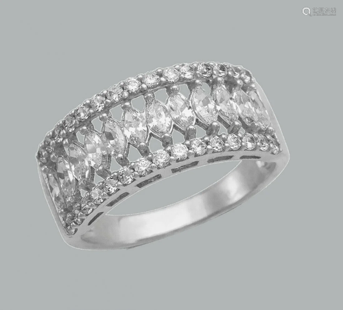 NEW 14K WHITE GOLD LADIES CZ RING BAND ROUND MA…