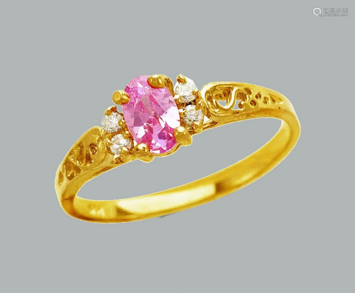 NEW 14K YELLOW GOLD LADIES FANCY CZ RING