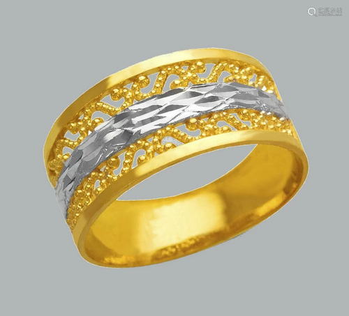 NEW 14K TWO TONE GOLD LADIES FANCY RING