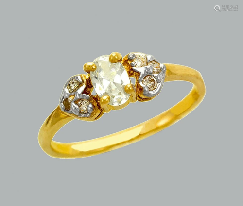 NEW 14K TWO TONE GOLD LADIES FANCY CZ RING