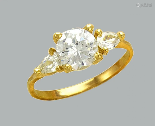 NEW 14K YELLOW GOLD LADIES FANCY CZ SOLITAIRE RING