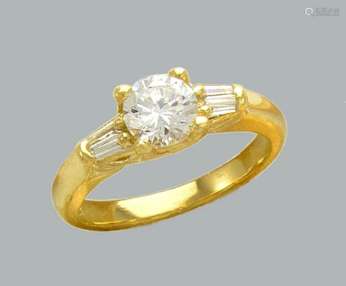 NEW 14K YELLOW GOLD LADIES FANCY CZ SOLITAIRE RING