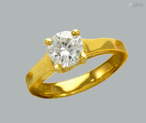 NEW 14K YELLOW GOLD LADIES FANCY CZ SOLITAIRE RING