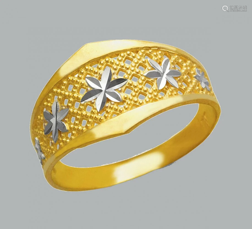 NEW 14K TWO TONE GOLD LADIES FANCY RING