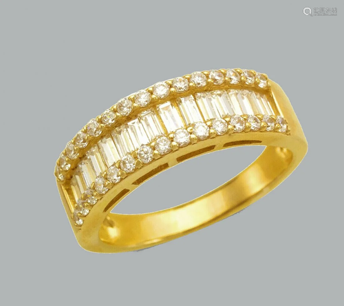 NEW 14K YELLOW GOLD LADIES CZ RING BAND ROUND BA…