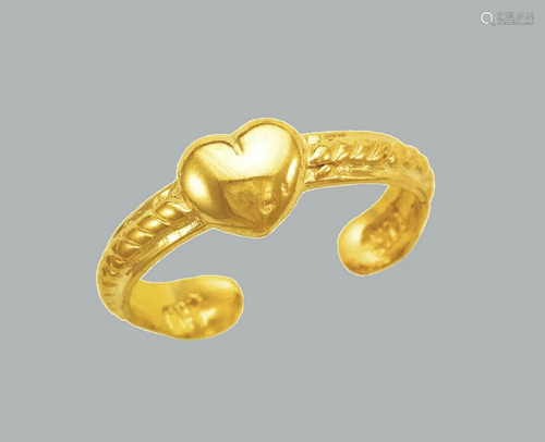 NEW 14K YELLOW GOLD LADIES KNUCKLE TOE RING HEART