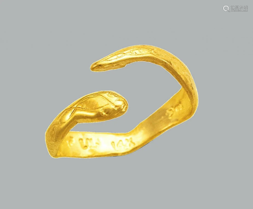 NEW 14K YELLOW GOLD LADIES KNUCKLE TOE RING SNAKE