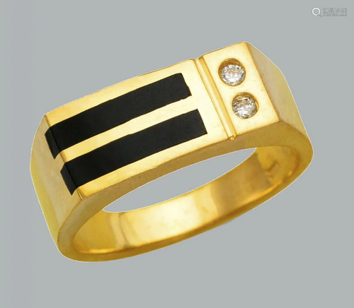 NEW 14K YELLOW GOLD MENS CZ RING ONYX LARGE