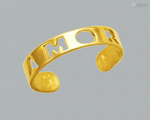 NEW 14K YELLOW GOLD LADIES KNUCKLE TOE RING AMOR